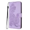 Redmi Turbo 4 Pro/Poco F7 Datura Flower Embossed Purple Leather Case - 3