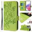 Realme 14 5G/14T 5G Green Embossed Rose RFID Leather Phone Case - 1