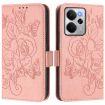 Realme 14 5G/14T 5G Pink Embossed Rose RFID Leather Phone Case - 2
