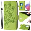 Realme 14x/V70/C75 5G Green Embossed Rose RFID Leather Phone Case - 1