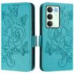 Realme 14x/V70/C75 5G Rose RFID Anti-theft Leather Case Light Blue - 2