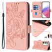 Realme 14x/V70/C75 5G Pink Embossed Rose RFID Leather Phone Case - 1
