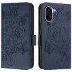 OnePlus Ace 5 Racing Embossed Rose RFID Leather Case - Dark Blue - 2