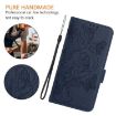 OnePlus Ace 5 Racing Embossed Rose RFID Leather Case - Dark Blue - 7