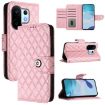 Vivo S30 Pro Mini Pink Rhombic Texture Flip Leather Case with Lanyard - 1
