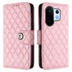 Vivo S30 Pro Mini Pink Rhombic Texture Flip Leather Case with Lanyard - 2