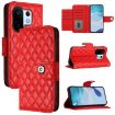 Vivo S30 Pro Mini Red Rhombic Texture Flip Leather Case with Lanyard - 1