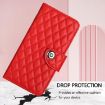 Vivo S30 Pro Mini Red Rhombic Texture Flip Leather Case with Lanyard - 6