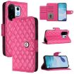 Vivo S30 Pro Mini Rhombic Texture Flip Leather Case with Lanyard Rose Red - 1
