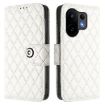 Vivo S30 White Rhombic Texture Flip Leather Phone Case with Lanyard - 2