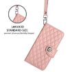 Vivo S30 Coral Pink Rhombic Texture Flip Leather Case with Lanyard - 5