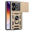 Xiaomi Poco F6 Gold TPU Hybrid PC Case with Sliding Camera Cover - 1
