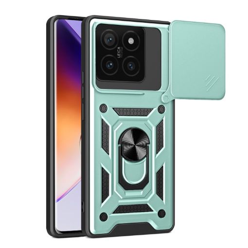 Xiaomi 14T 5G Phone Case Mint Green Sliding Camera Cover TPU Hybrid PC - 1