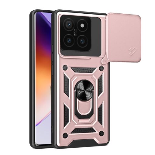 Xiaomi 14T 5G Phone Case Rose Gold - Sliding Camera Cover TPU Hybrid PC - 1