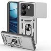 Xiaomi Poco M7 Pro 5G Case - Silver Sliding Camera Cover TPU Hybrid PC - 1