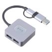 BYL-2320A 4 Port USB + USB-C/Type-C HUB Adapter (Grey) - 1
