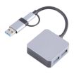 BYL-2320A 4 Port USB + USB-C/Type-C HUB Adapter (Grey) - 2