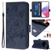 Xiaomi 14 Ultra 5G Dark Blue Embossed Rose RFID Leather Case - 1