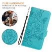 Xiaomi Civi 5 Pro 5G Light Blue Embossed Rose RFID Leather Case - 7