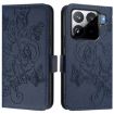 Xiaomi 15S Pro 5G Dark Blue Embossed Rose RFID Leather Phone Case - 2