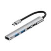 5 in 1 USB-C/Type-C Multi-function HUB Adapter - Silver - 1