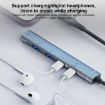 5 in 2 Multi-function HUB Adapter, USB-C/Type-C + 8 Pin, Grey - 9