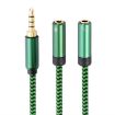 3.5mm Male to Dual Audio & Mic Adapter Cable, 2m, Green - 2