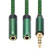 3m Green 3.5mm Male to Dual Audio & Microphone Adapter Cable - 3