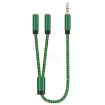 3m Green 3.5mm Male to Dual Audio & Microphone Adapter Cable - 4