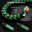 USB-A to Dual 3.5mm Audio Adapter Cable, 1m, Green - 6