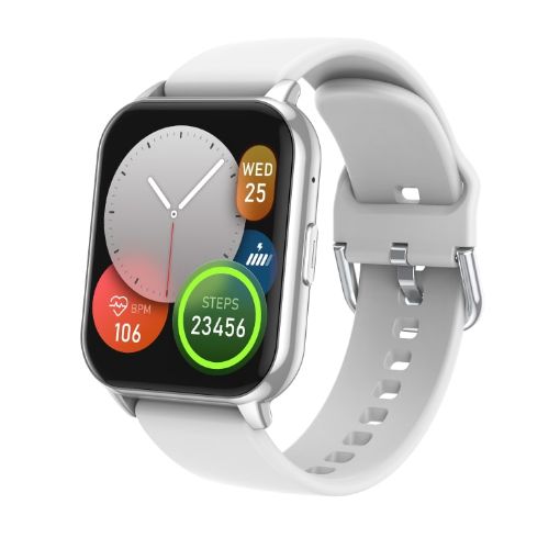 CY12 Smart Watch, 1.9" IPS Screen, Voice Calls, Health Monitoring, Silver - 1