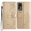 Ulefone Note 14 Gold Leather Phone Case - Butterflies & Flowers Design - 1