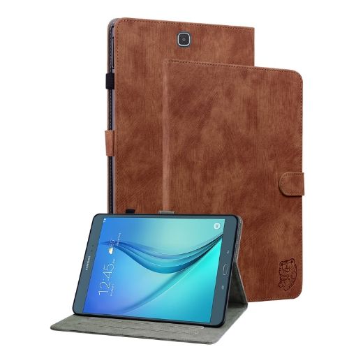 Samsung Galaxy Tab A 9.7 T550 T555 Tiger Flip Leather Case Brown - 1