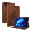 itel Pad One 10.1 Brown Leather Tablet Case - Butterfly Flower Embossed - 1