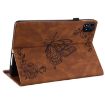 itel Pad One 10.1 Brown Leather Tablet Case - Butterfly Flower Embossed - 5