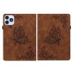 itel VistaTab 30 Brown Leather Tablet Case - Butterfly Flower Embossed - 2