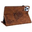 itel VistaTab 30 Brown Leather Tablet Case - Butterfly Flower Embossed - 5