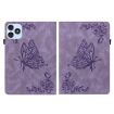 itel VistaTab 30 Purple Butterfly Flower Embossed Leather Tablet Case - 2