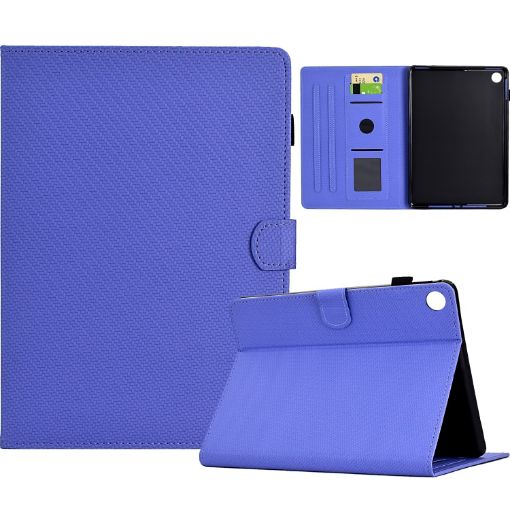 Samsung Galaxy Tab A8 10.5 2021 Purple Leather Case Fiber Texture - 1