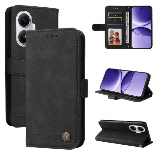 Redmi Turbo 4 Pro/Poco F7 Black Leather Case with Metal Buttons - 1