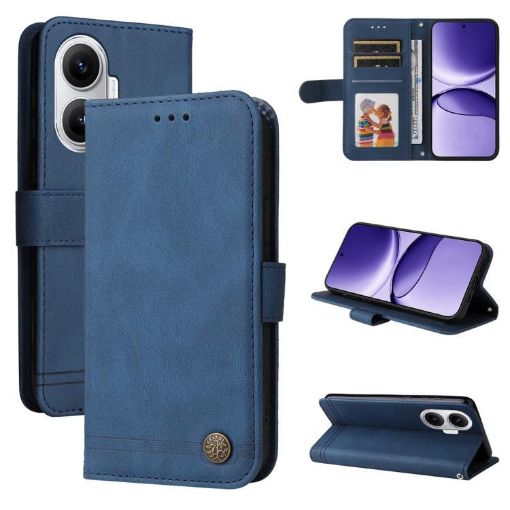 Redmi Turbo 4 Pro/Poco F7 Blue Leather Case with Metal Buttons - 1