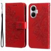 Redmi Turbo 4 Pro/Poco F7 Seven-Petal Flowers Embossed Leather Case Red - 1