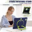 iPad Pro 13 2024 Silicone Hybrid Case with Holder & Strap - Navy Lime - 4