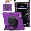 iPad Pro 13 2024 Purple Silicone Hybrid Case with Holder & Strap - 1