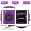 iPad Pro 13 2024 Purple Silicone Hybrid Case with Holder & Strap - 2