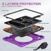 iPad Pro 13 2024 Purple Silicone Hybrid Case with Holder & Strap - 3