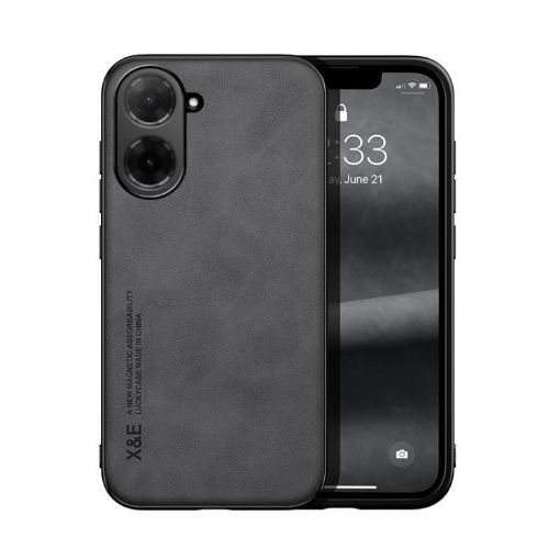 Redmi A5/Xiaomi Poco C71 Magnetic Leather Phone Case Dark Grey - 1