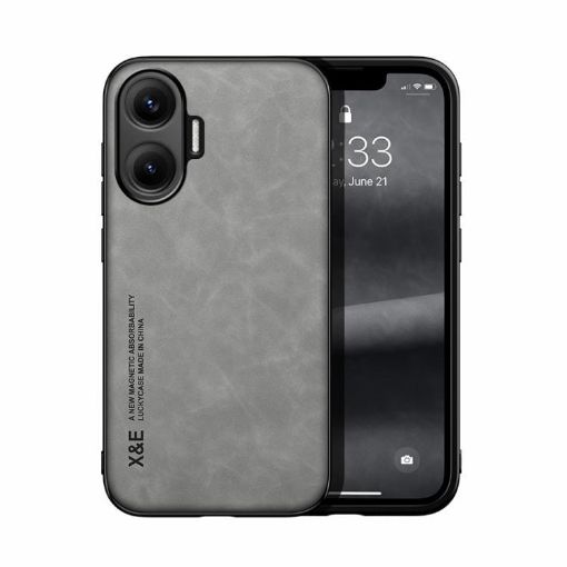 Redmi Turbo 4 Pro Magnetic Leather Phone Case - Light Grey Skin Feel - 1