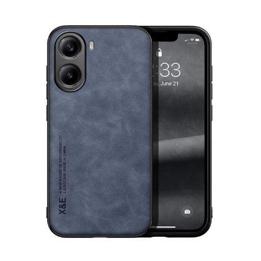 Redmi Turbo 4/Poco X7 Pro Blue Magnetic Leather Phone Case Skin Feel - 1