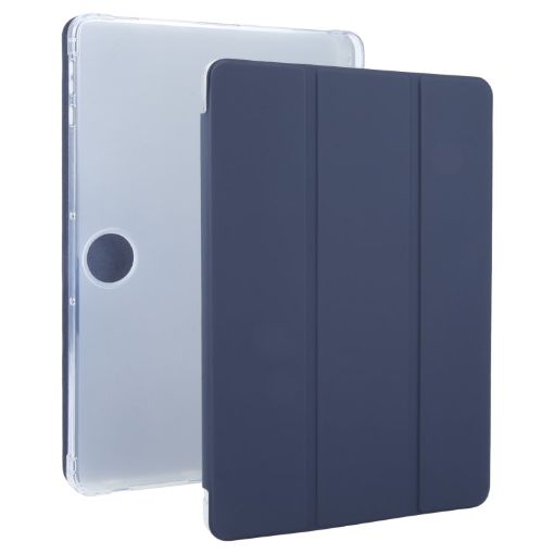 OnePlus Pad 2 Tri-fold Clear TPU Leather Tablet Case with Pen Slot Blue - 1